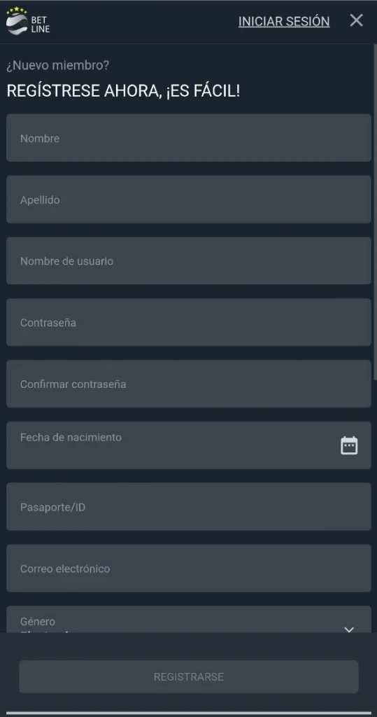 Betlinee en la aplicación